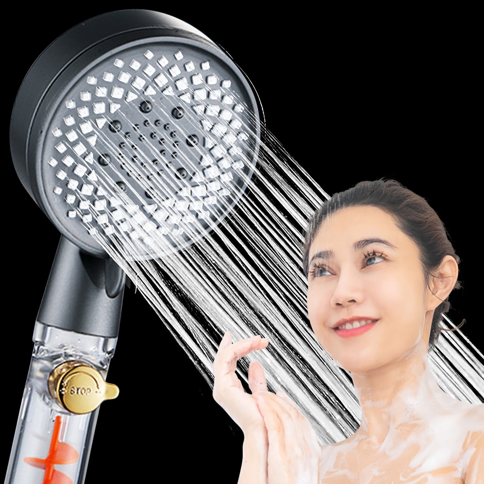 Vrorvz High Pressure Handheld Showerhead Turbo Pressurized with Easy ...