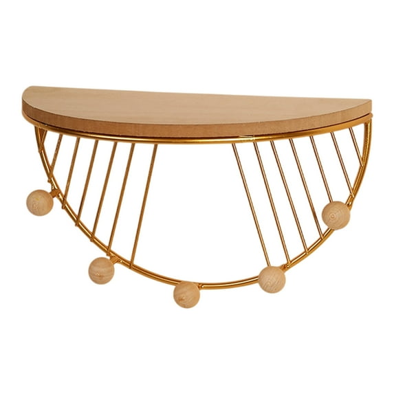 Vrorvz Iron Wall Mounted Storage Shelf for Home Living Room Bedroom and Study with Hooks and Decorations Suit for Organizing Snacks and Grains Measures 9.84x5.71x4.92 in