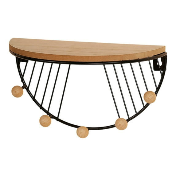 Vrorvz Iron Wall Mounted Storage Shelf for Home Living Room Bedroom and Study with Hooks and Decorations Suit for Organizing Snacks and Grains Measures 9.84x5.71x4.92 in