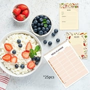 Vrorvz Magnetic Weekly Meal Planner and Grocery List for Fridge With 52 Undated Sheets and 25 Kitchen Recipe Cards for Organized Cooking and Shopping(Type1)