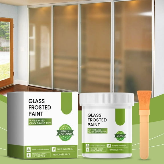 Vrorvz Matte Frosted Glass Paint for Doors Partitions and Mirrors Wear-Protection Long-lasting Adhesion Waterproof Scratch-Resistance DIY Home or Office Easy Application