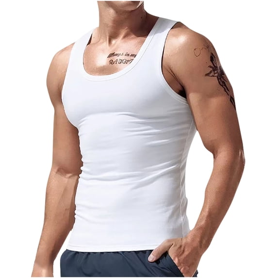 Vrorvz Men's Muscle Tank Workout Tops Sleeveless Shirts Running Gym Tshirts Casual Undershirts Summer Tees