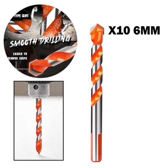 Vrorvz Multifunctional Drill Bits Set for Glass Ceramic Concrete Steel Wood and Plastic 10 Piece Ultimate High Speed with Triangular Shank Design for Efficient Drilling