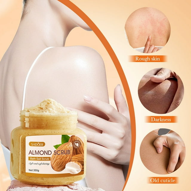 Vrorvz Natural Apricot Kernel Exfoliating Clarifying Body Scrub with Plant Extracts Gentle Deep Cleanse Hydrate and Nourish for Glossy Hydrated Skin Suitable for All Skin Types 31.8 oz