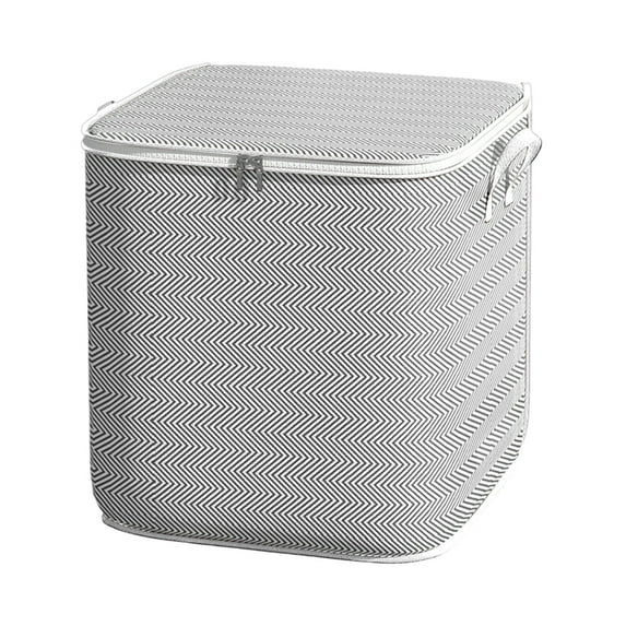 Vrorvz Non Woven Zipper Storage Bag for Moving and Travel with Foldable Space Saving Design and Convenient Handles for Easy Clothing Storage 19.7"x15.7"x19.7" Gray