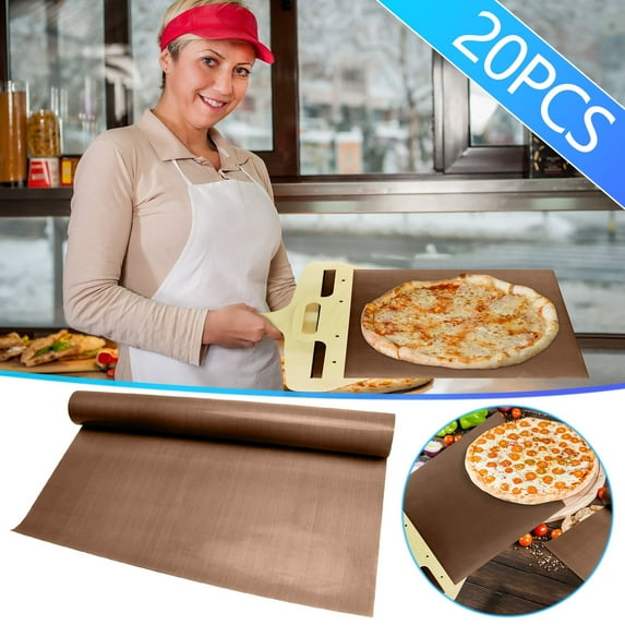 Vrorvz Pizza Leather Slide Pad High Temperature Resistant Food Grade Easy Clean Water Stain Proof for Oven Grill Baking Stone Safe Pizza Cooking Accessory 20PC