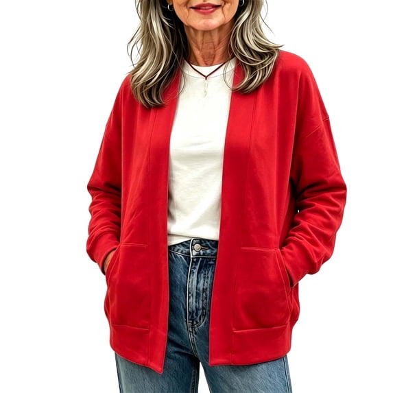 Vrorvz Plus Size Cardigan for Womens Long Sleeve Open Front Cardigans Fall Lightweight Soft Vacation Tops