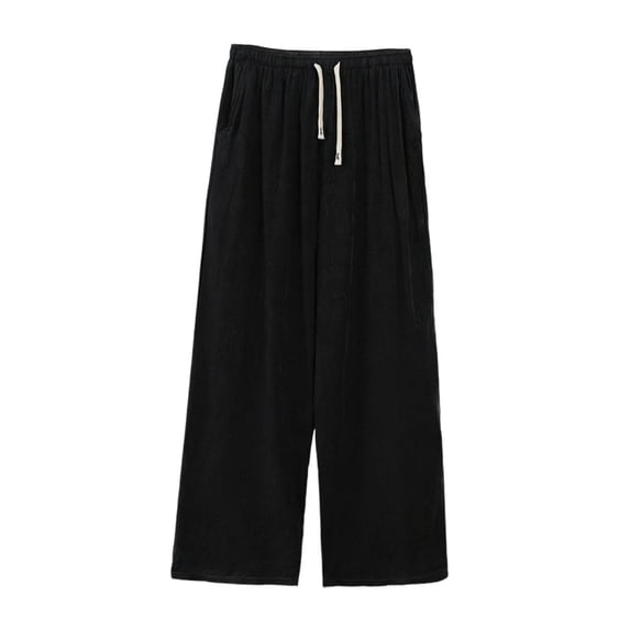 Vrorvz Plus Size Wide Leg Pants for Womens Drawstring Elastic Waist Palazzo Lounge Pant with Pockets 3X-5X