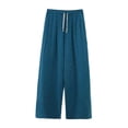 thumbnail image 1 of Vrorvz Plus Size Wide Leg Pants for Womens Drawstring Elastic Waist Palazzo Lounge Pant with Pockets 3X-5X, 1 of 5