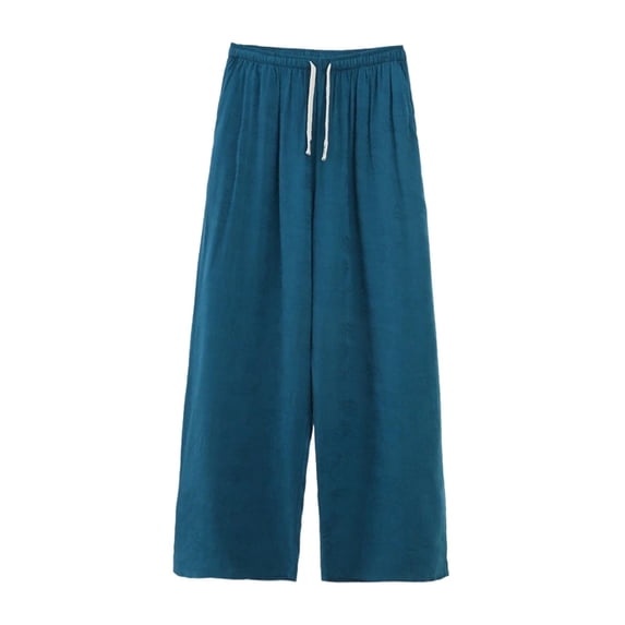 Vrorvz Plus Size Wide Leg Pants for Womens Drawstring Elastic Waist Palazzo Lounge Pant with Pockets 3X-5X