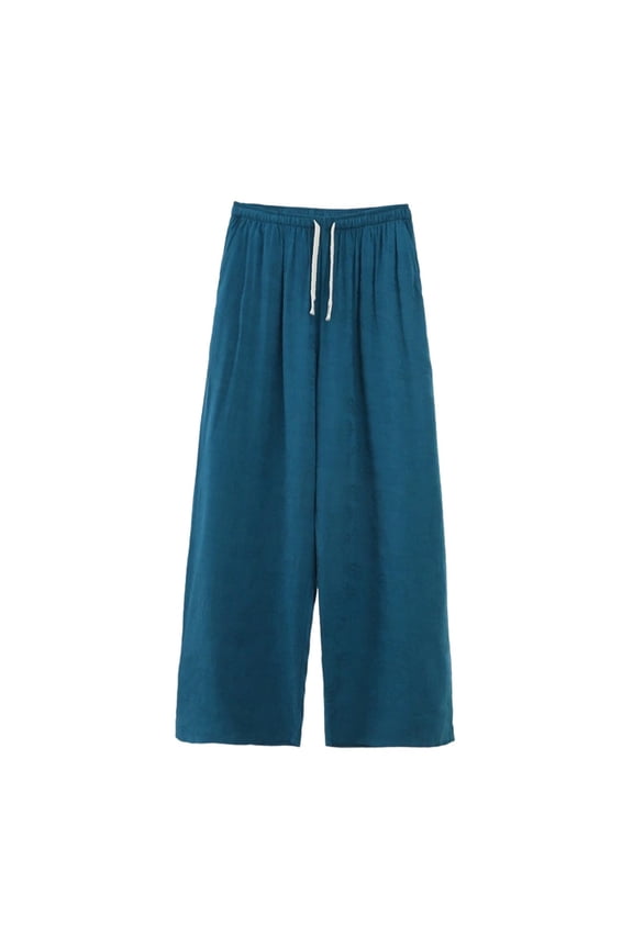 Plus Size Wide Leg Pants for Womens Drawstring Elastic Waist Palazzo Lounge Pant with Pockets 3X-5X