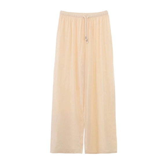Vrorvz Plus Size Wide Leg Pants for Womens Drawstring Elastic Waist Palazzo Lounge Pant with Pockets 3X-5X