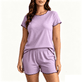 thumbnail image 1 of Vrorvz Plus Size Women Summer Soft Pajamas Lounge Sets Pjs Set Short and Short Sleeve Shirts Sleepwear, 1 of 3