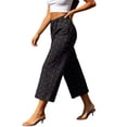 thumbnail image 1 of Vrorvz Polka Dot Capri for Womens Drawstring Elastic Waisted Capris Wide Leg Summer Casual Trouser with Pockets, 1 of 5