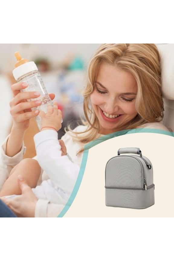 Portable Breastmilk Preservation Backpack with Insulated Ice Pack Suit for Travel Office or School Lightweight Fabric Large Capacity Holds Bottles and Supplies