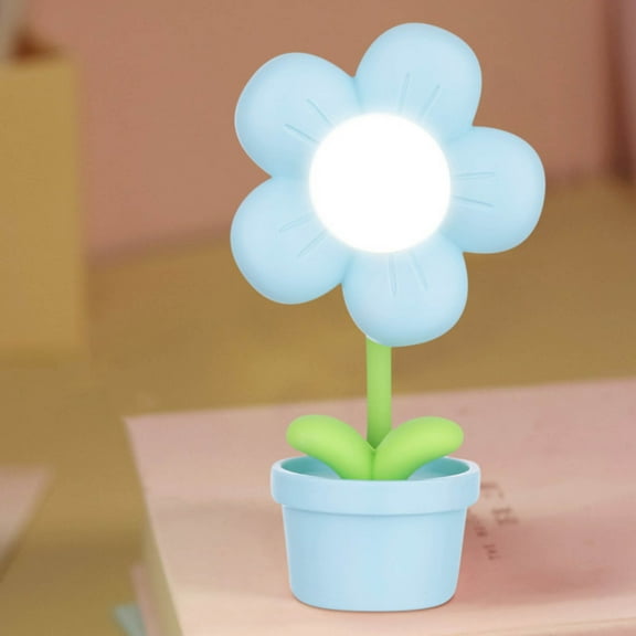 Vrorvz Portable LED Night Light Mini Tabletop Flower Decoration Suit for Kids and Baby Rooms Flexible Design Eye-Caring Soft Brightness Battery Operated Suit for Camping and Home