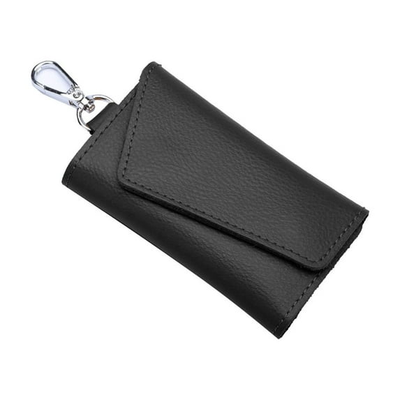 Vrorvz Premium Cowhide Leather Keycase for Men and Stylish Long Lasting Glossy Finish with Multi Functional Space Protects and Organizes Car Keys Home Keys Cards and Cash 4.33x2.55in