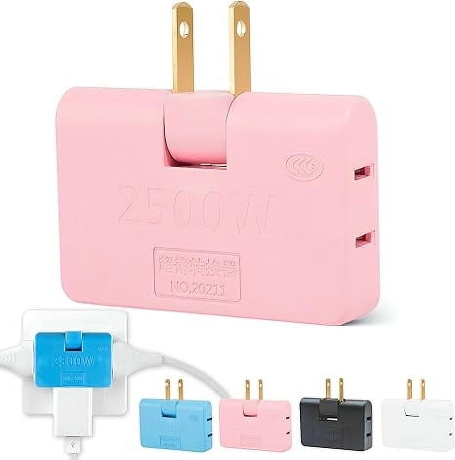 Vrorvz Rotatable 3 Way Socket Converter 180 Degree Slim Adapter for 2 ...