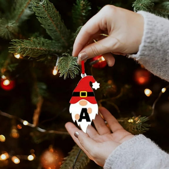 Vrorvz Santa Claus Christmas Ornaments with Full Alphabet Acrylic Hanging Decorations for Festive Home Decor and Diy Holiday Crafts 3.1in White