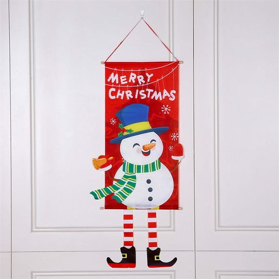 Vrorvz Santa Claus Snowman Christmas Flags Outdoor Christmas Decorations Indoor Christmas Decorations Hanging Christmas Decorations Christmas Tree Polyester Flag Indoor Outdoor Use 40In