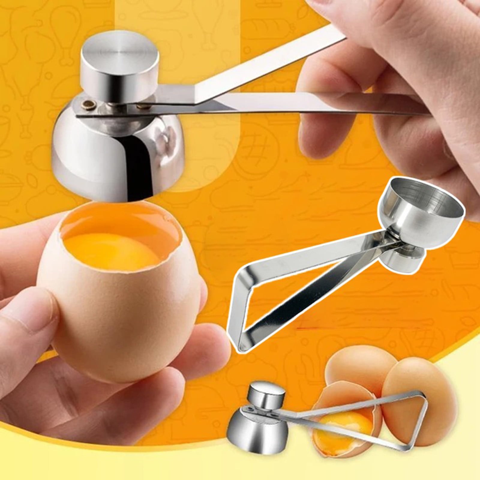 Egg Cracker Topper Set Soft Hard Boiled Eggs Separator Holder Include 4 Egg Spoons And 4 Egg Cups 1 Shells Remover Top Cutter Stainless Steel For Breakfast Kitchen Tool