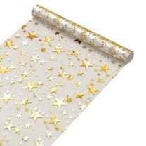 Vrorvz Star Shaped Glitter Table Runner Christmas Thanksgiving Decor Enhances Festive Vibes Is Easy to Clean Dining Tables Holiday Celebrations 11.0in Gold