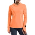 thumbnail image 1 of Vrorvz Sun Protection Shirts for Womens Long Sleeve Lightweight Quick Dry Breathable Tops Hooides Clothes, 1 of 5