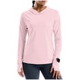 thumbnail image 1 of Vrorvz Sun Protection Shirts for Womens Long Sleeve Lightweight Quick Dry Breathable Tops Hooides Clothes, 1 of 5