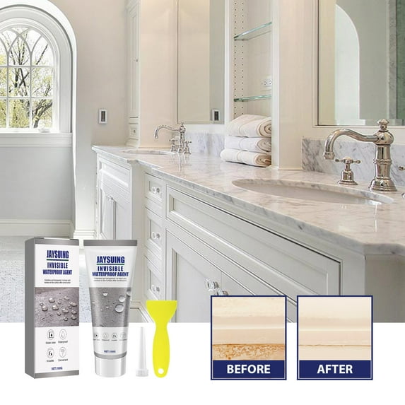 Vrorvz Super Strong Clear Sealant Efficient Leak Prevention and Insulating Rubber Formula for Walls Ceilings Roofs Window Sills Suit for Bathroom Repairs 3.4fl oz