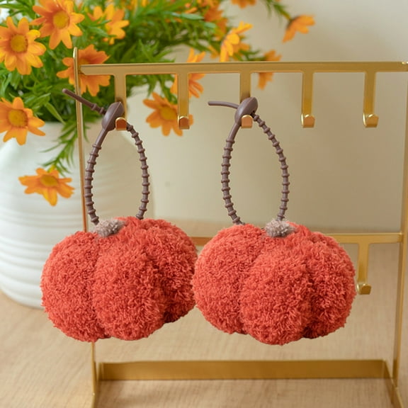 Vrorvz Thanksgiving Pumpkin Decoration Cute Hanging Ornaments for Home Festive Decor with Soft Fabric for Halloween Party Indoor Use 3.9in Red