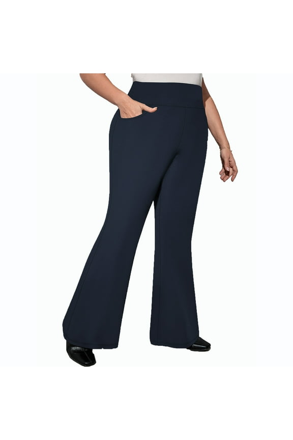 Women's Plus Size Yoga Pant High Waist Wide Leg Workout Gym Bell Bottoms Leggings XL-5XL