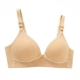 thumbnail image 1 of Vrorvz Womens Button Front Bra Adjustable Straps Wireless Supportive Bralette Seamless for Ladies, 1 of 5