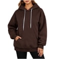 thumbnail image 1 of Vrorvz Womens Hooded Sweatshirt Drawstring Long Sleeve Sweatshirts Casual Loose Soft Lounge Top with Pockets, 1 of 5