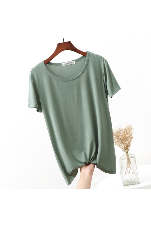 Womens Pjs Shirts for Sleepwear Loungewear Short Sleeve Tee Soft Lightweight Loose Pajamas Tops