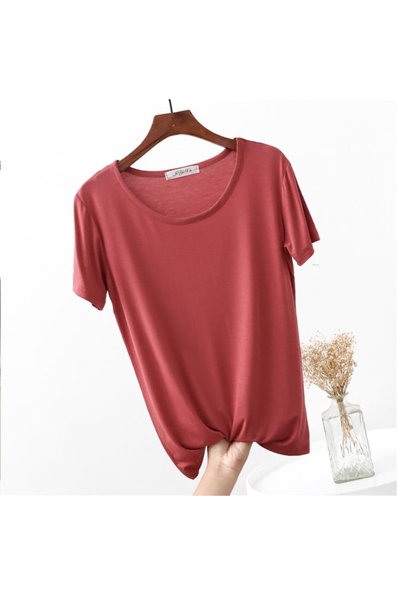 Womens Pjs Shirts for Sleepwear Loungewear Short Sleeve Tee Soft Lightweight Loose Pajamas Tops