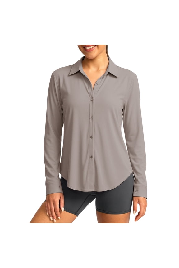 Womens Sun Protection Shirts Long Sleeve Lightweight Summer Tee Fishing Tops Button down Clothes