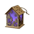 thumbnail image 1 of Vrorvz Wooden Christmas Ornaments Christmas Decorations Christmas Tree Lights Diy Snow Houses Natural Wood Design Warm Holiday Led Lights Window Displays 5.5in Brown, 1 of 1