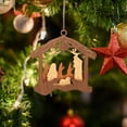 thumbnail image 1 of Vrorvz Wooden Nativity Hanging Ornament Christmas Decorations Christmas Ornaments Close Nature Wood Craft Crackproof Polished Indoor Centerpiece Mantel 3.9In Brown, 1 of 7