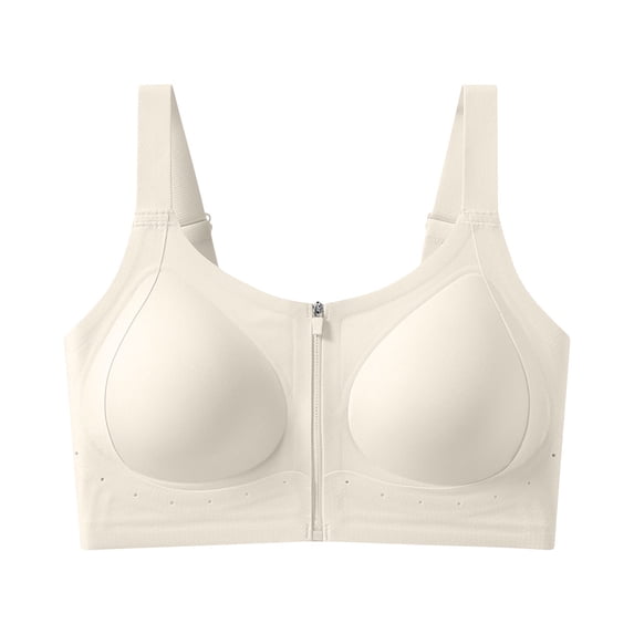 Vrorvz Zip Front Bra for Women Push up Full Coverage Bras Seamless No Underwire Bralette Comfortable Bralettes