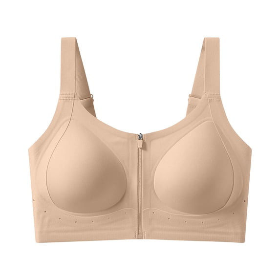 Vrorvz Zip Front Bra for Women Push up Full Coverage Bras Seamless No Underwire Bralette Comfortable Bralettes