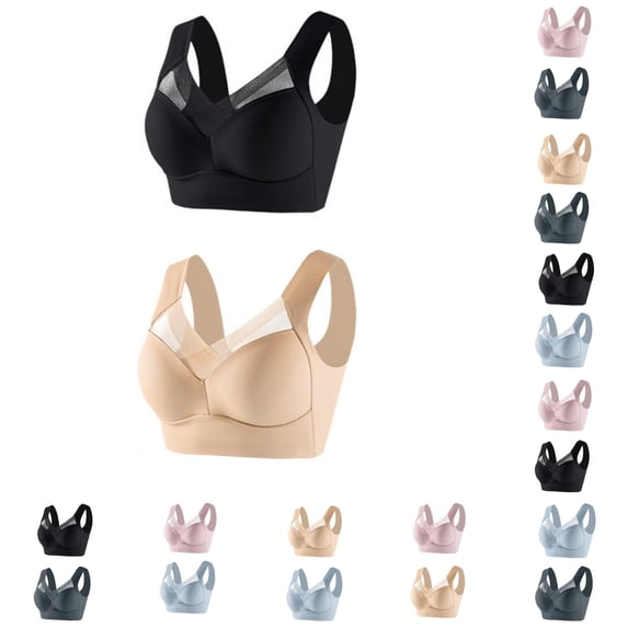 Vrotazzy 2pc Women's Strapless Lace Tank Top Underwear Thin Side Fold Bust Gather Adjustable Bra Large 2PCS