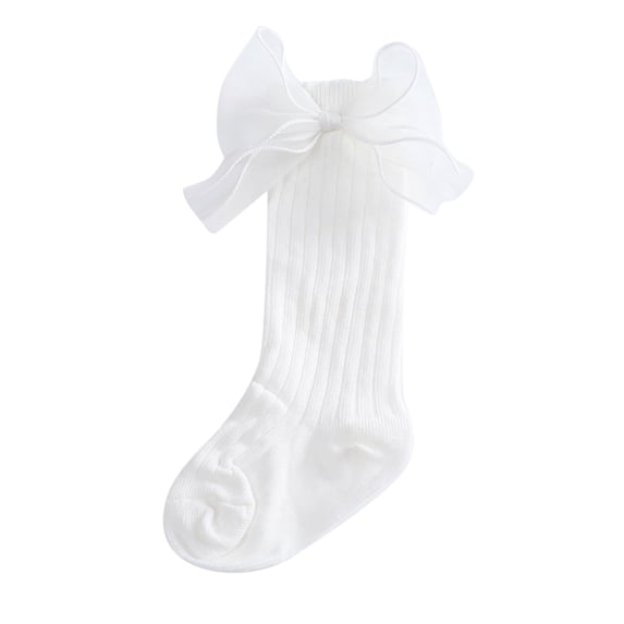 Vrotazzy Baby Fashion Soft Knee High Stockings with Delicate Lace and Elegant Large Bow for Girls,12-18 Months