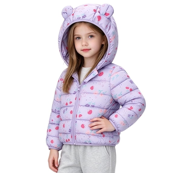 Vrotazzy Baby Girls Winter Coats Hooded Toddler Kids Jacket