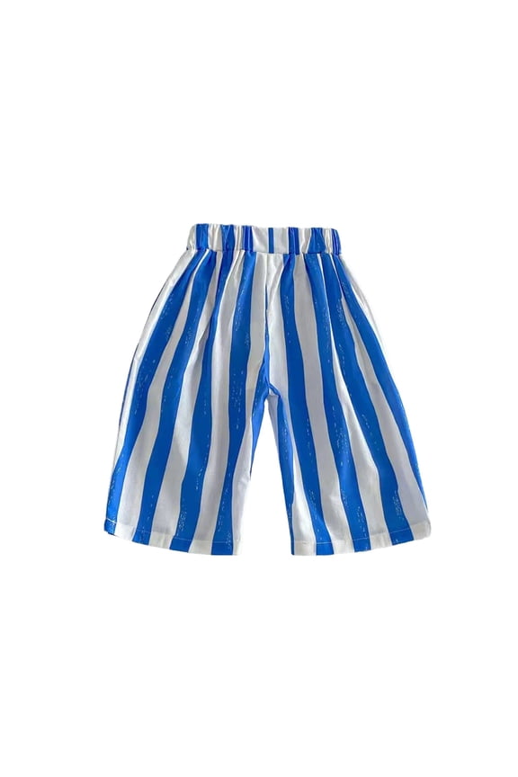 Boys Girls Casual Vertically Striped Pants for Everyday Wear Comfort Stretchable Breathable Pull-On Slacks for Daily School Outings,Size 3-4 Years