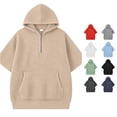 thumbnail image 1 of Vrotazzy Boys Knit Short Sleeve Hooded Sweatshirt Casual Pullover Top for Kids Youth Children,Size 11-12 Years, 1 of 4