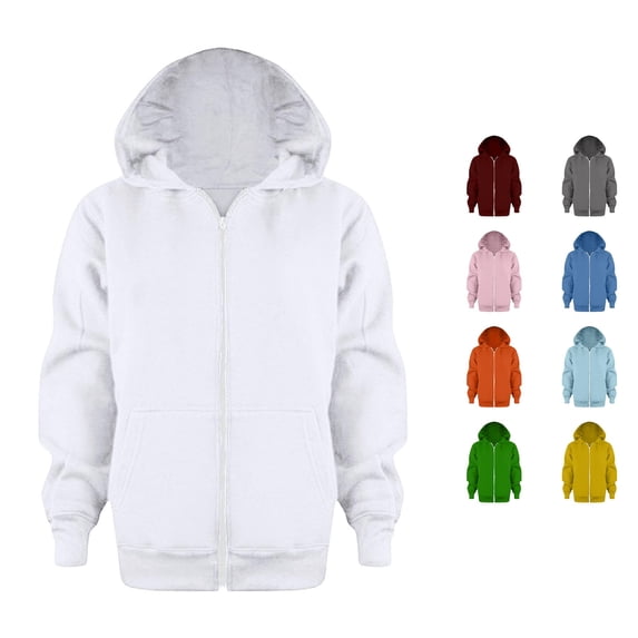 Vrotazzy Boys Solid Zip Up Hoodie Sweatshirt Long Sleeve Jacket Casual Top Coat for Kids Youth Activewear,Sizes 11-12 Years