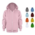 thumbnail image 1 of Vrotazzy Boys Solid Zip Up Hoodie Sweatshirt Long Sleeve Jacket Casual Top Coat for Kids Youth Activewear,Sizes 9-10 Years, 1 of 7