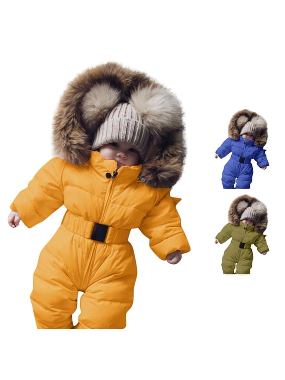 Boys Wear Baby Romper Suit Warm Hooded Snowsuit Jumpsuit Down Coat Padded Outwear
