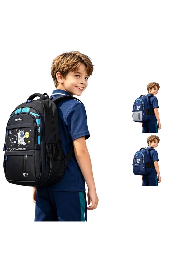 Cartoon Astronaut Students Backpack With Ergonomic Large Capacity School for Students Lightweight Back To Travel Daypack