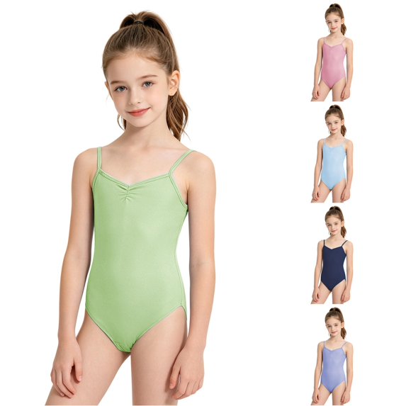 Vrotazzy Elegant Girls Ballet Romper Jumpsuit with Tutu Skirt for Performances and Everyday Play Comfortable Leotard-Style -Piece Outfit for 1-14Y Girls